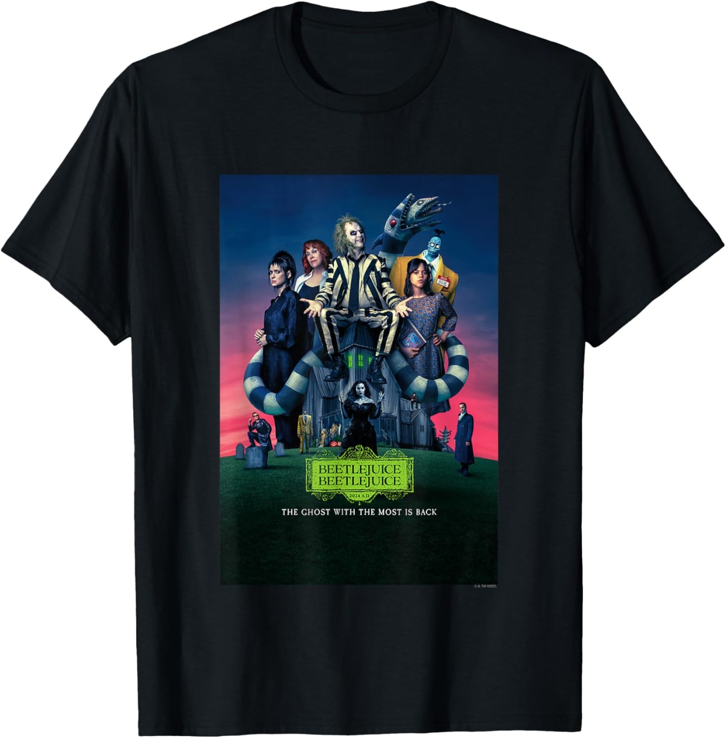 Beetlejuice Beetlejuice The Ghost With The Most Movie Poster T-Shirt - T-Shirt | Black