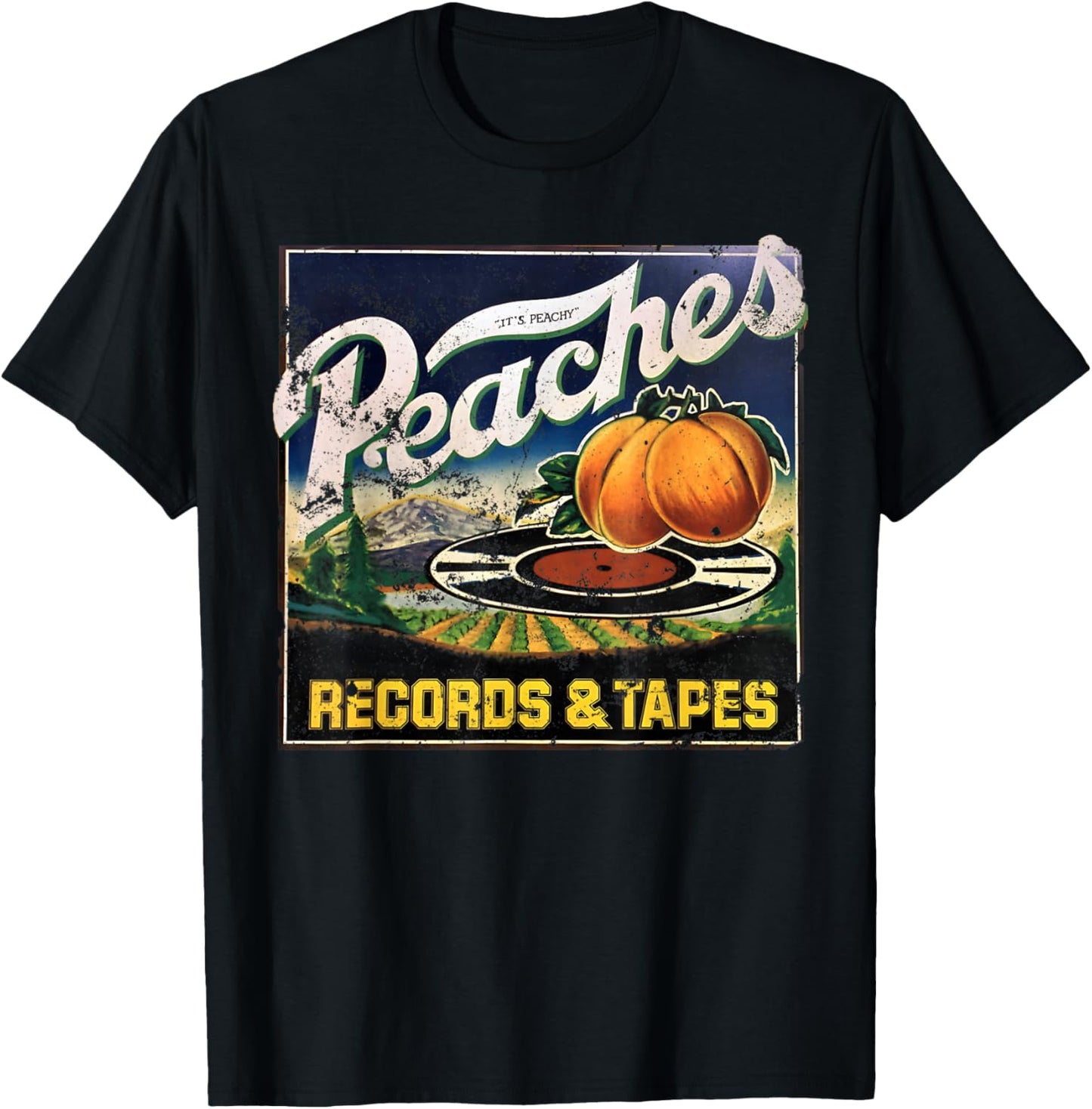Peaches Music Records Company And Tapes 1975 T-Shirt - T-Shirt | Black