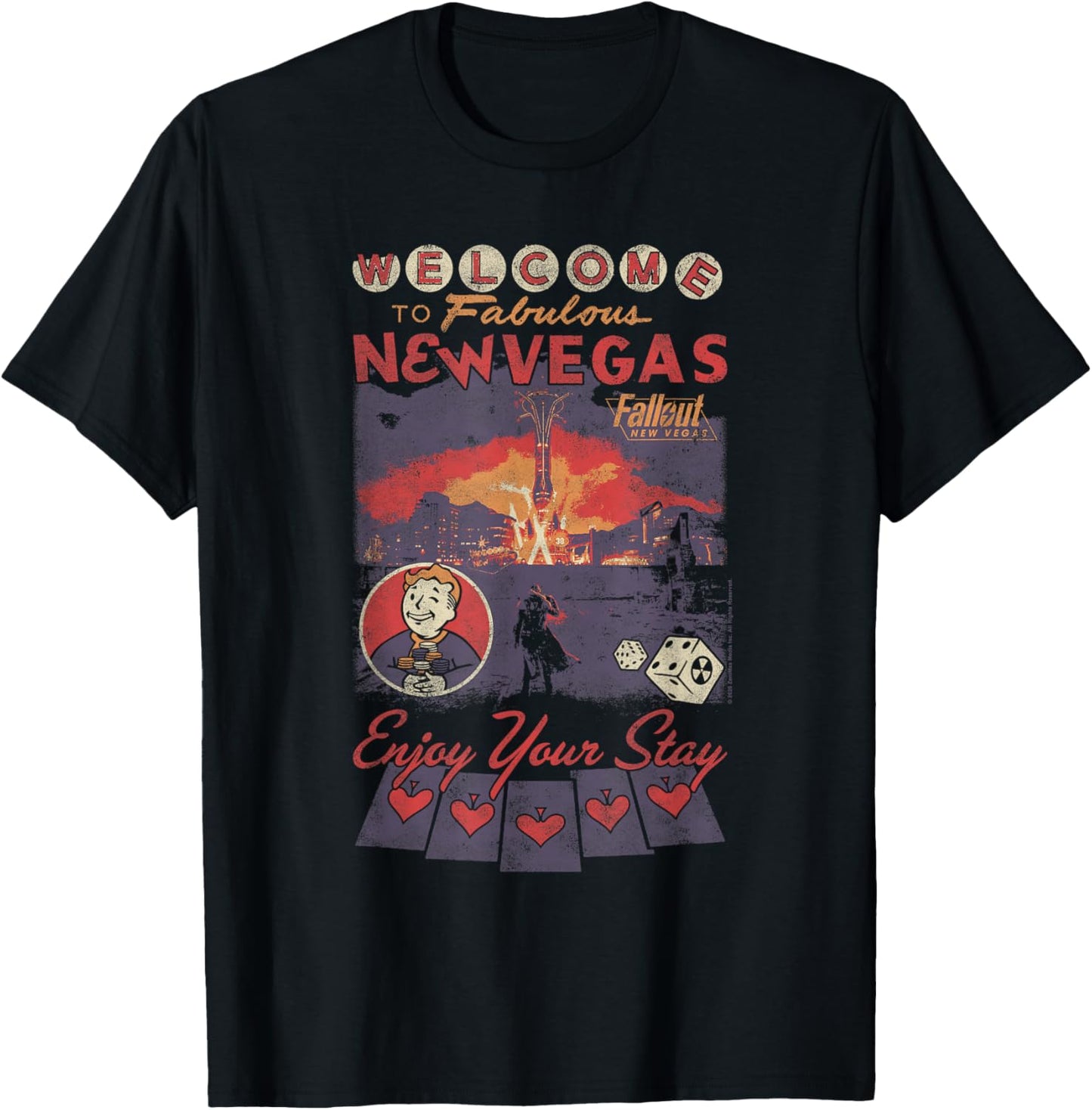 Fallout Welcome to Fabulous New Vegas Vintage Video Game T-Shirt - T-Shirt | Black