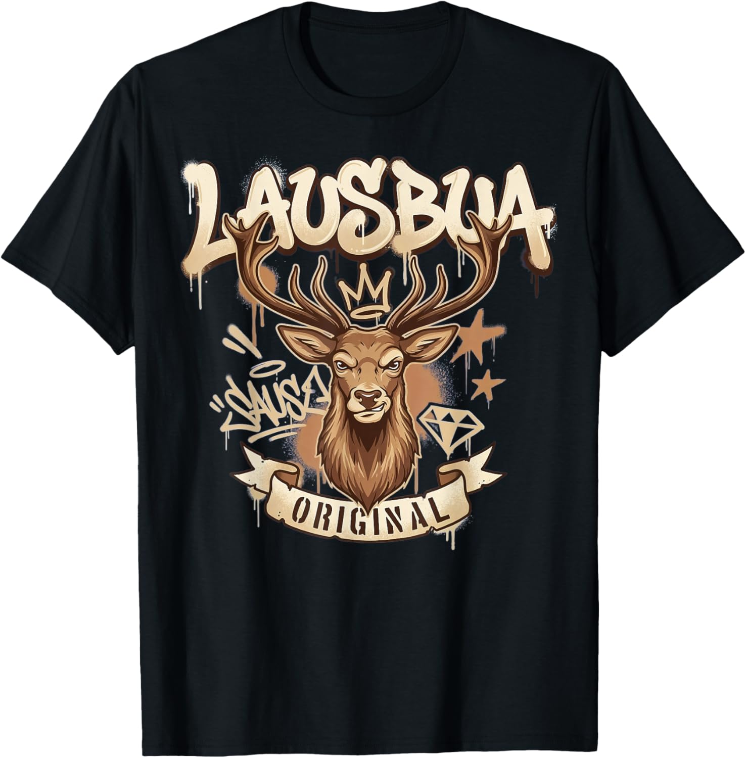 Herren Trachtenshirt Kinder Trachten Shirt Jungen Lausbua T-Shirt - T-Shirt | Black
