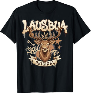 Herren Trachtenshirt Kinder Trachten Shirt Jungen Lausbua T-Shirt - T-Shirt | Black