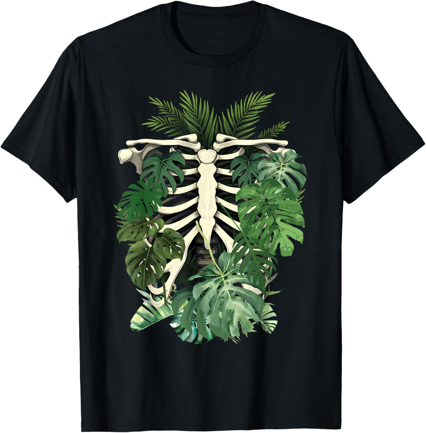 Skeleton Plant Body Monstera Leaf Plant Mom Gardening Women T-Shirt - T-Shirt | Black