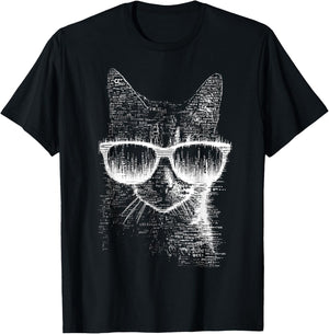 Cat Sunglasses T-Shirt - T-Shirt | Black
