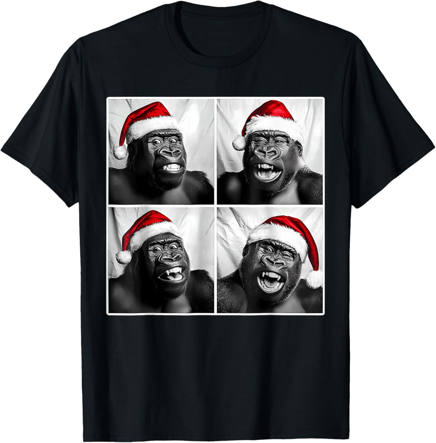 Funny Monkey Selfie Shirt Christmas Selfie Xmas Gorilla Meme T-Shirt - T-Shirt | Black