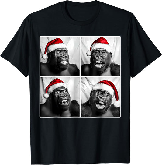 Funny Monkey Selfie Shirt Christmas Selfie Xmas Gorilla Meme T-Shirt - T-Shirt | Black