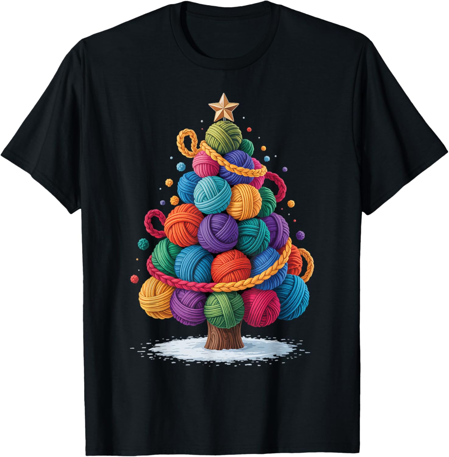 Yarn Christmas Tree T-Shirt - T-Shirt | Black