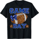 Game Day Football Season Football Mama Girl Blue Gold Vibes T-Shirt - T-Shirt | Black
