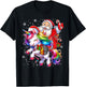 Cute Unicorn Christmas Girls Kids Women Santa Unicorn Xmas T-Shirt - T-Shirt | Black
