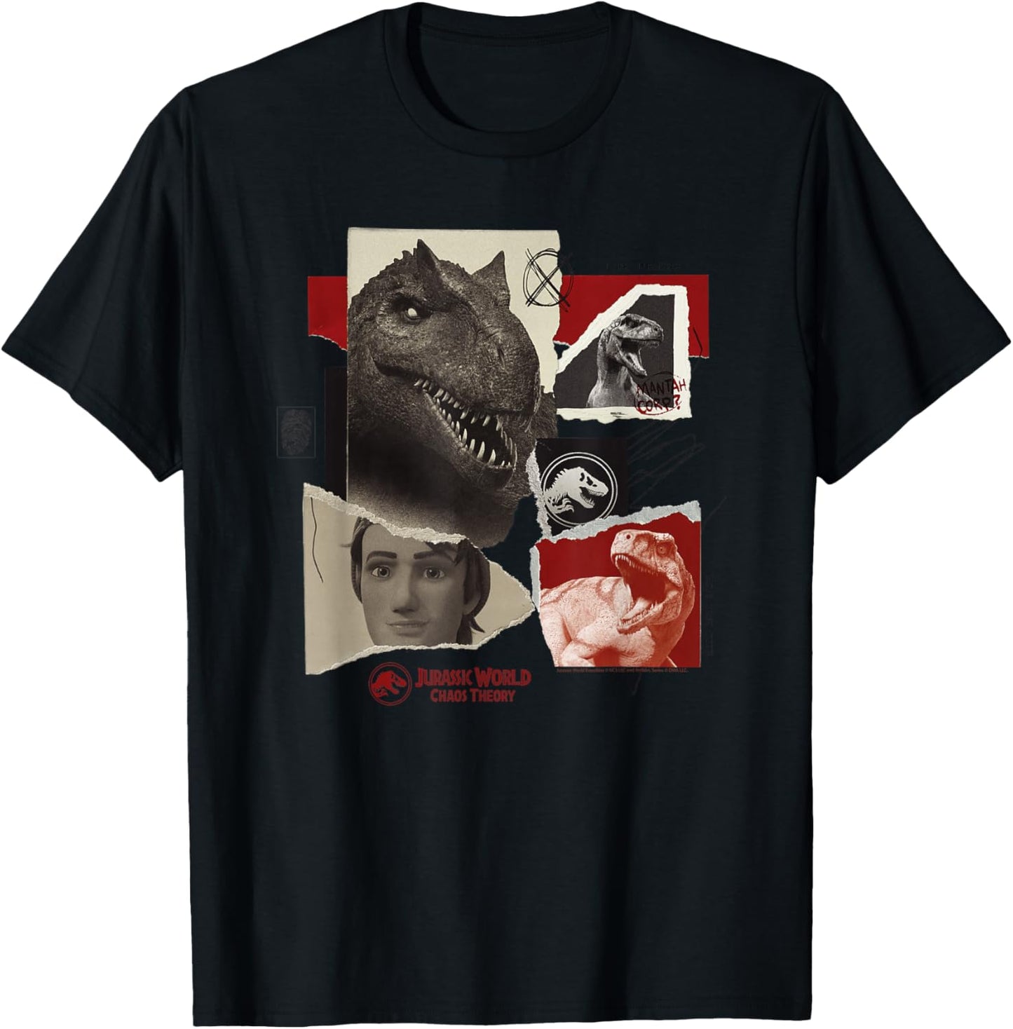 Jurassic World: Chaos Theory Photo Collage T-Shirt - T-Shirt | Black