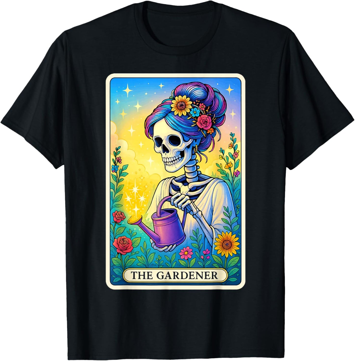 The Gardener Tarot Card T-Shirt - T-Shirt | Black
