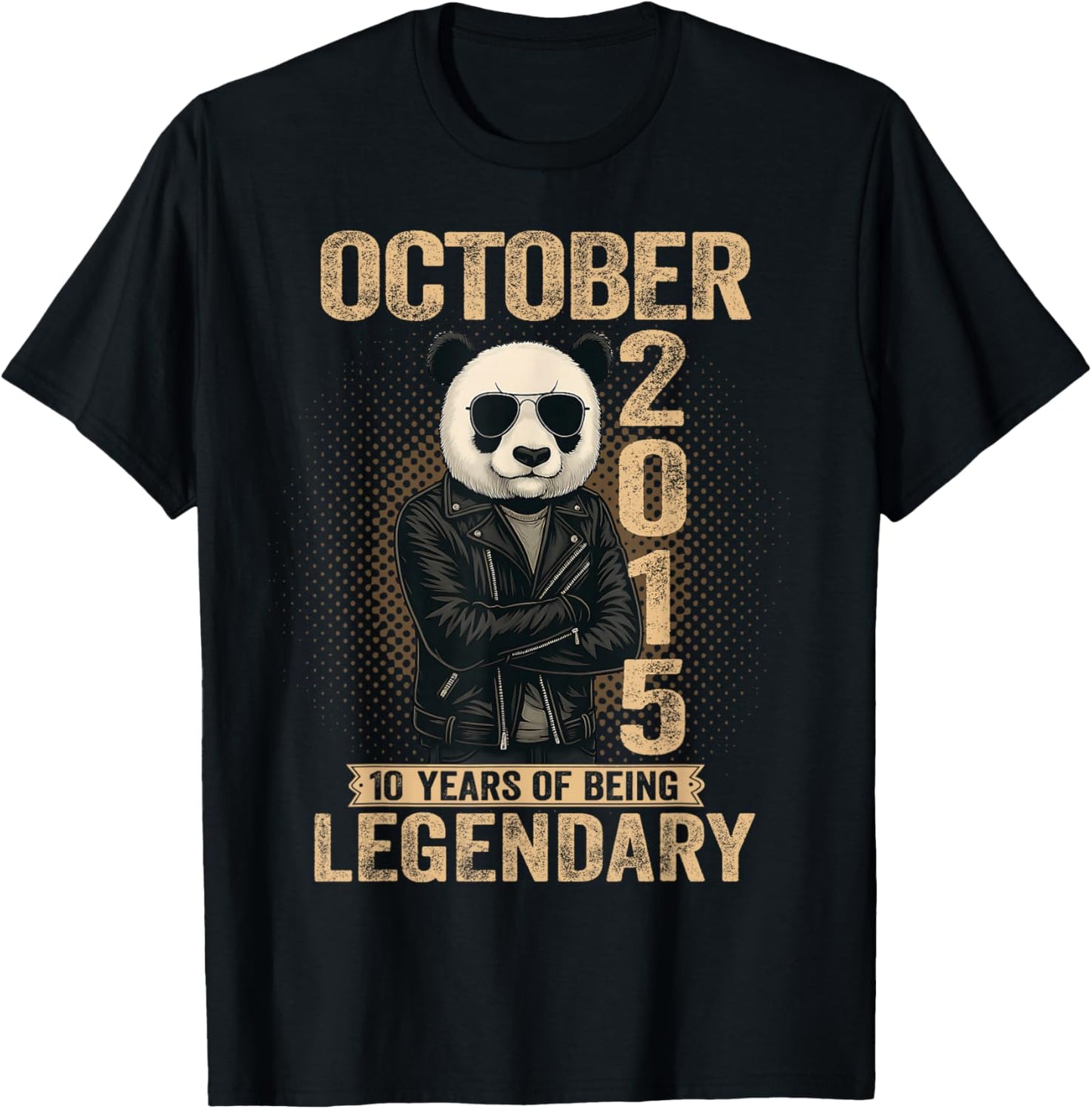 October 10th Birthday Men Women 2015 Awesome Panda Lovers T-Shirt - T-Shirt | Black