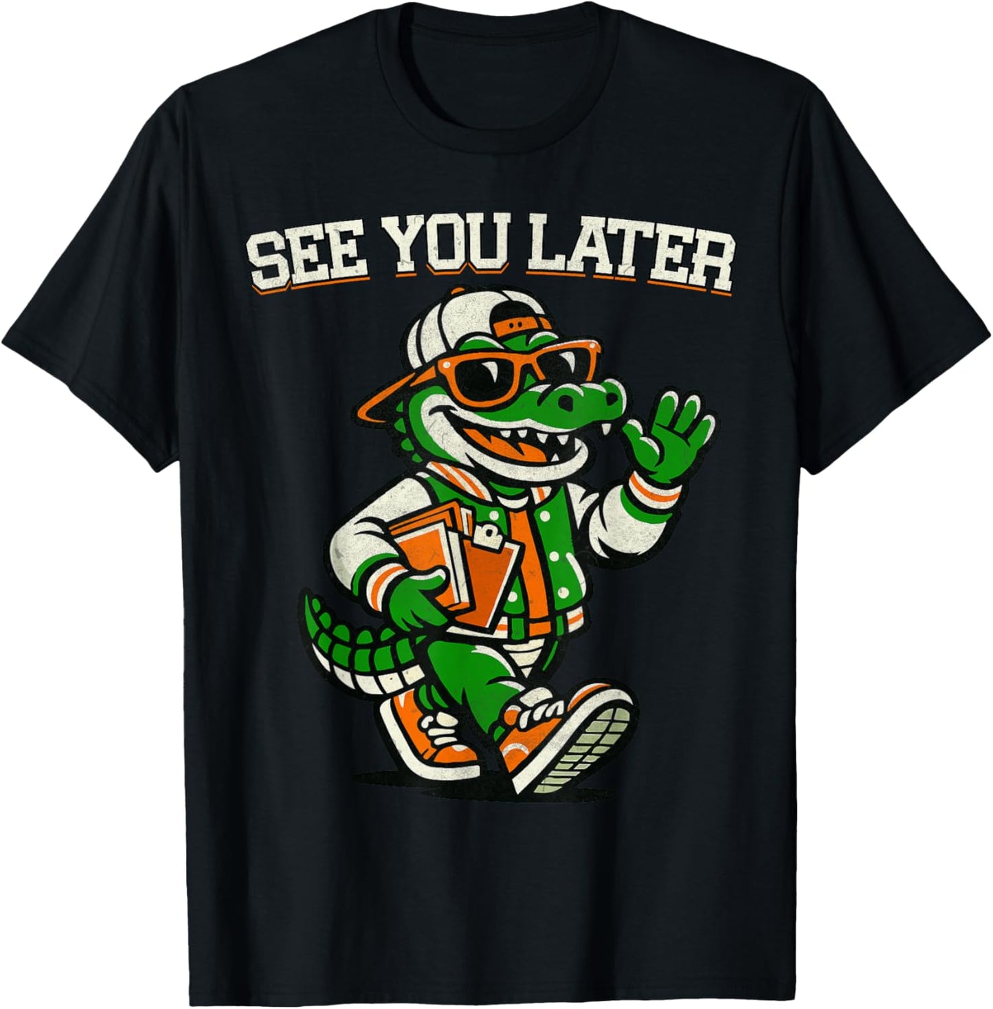 See You Later Alligator Last Day School Retro Mascot T-Shirt - T-Shirt | Black