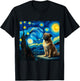 pug Vincent van Gogh Starry Night T-Shirt - T-Shirt | Black