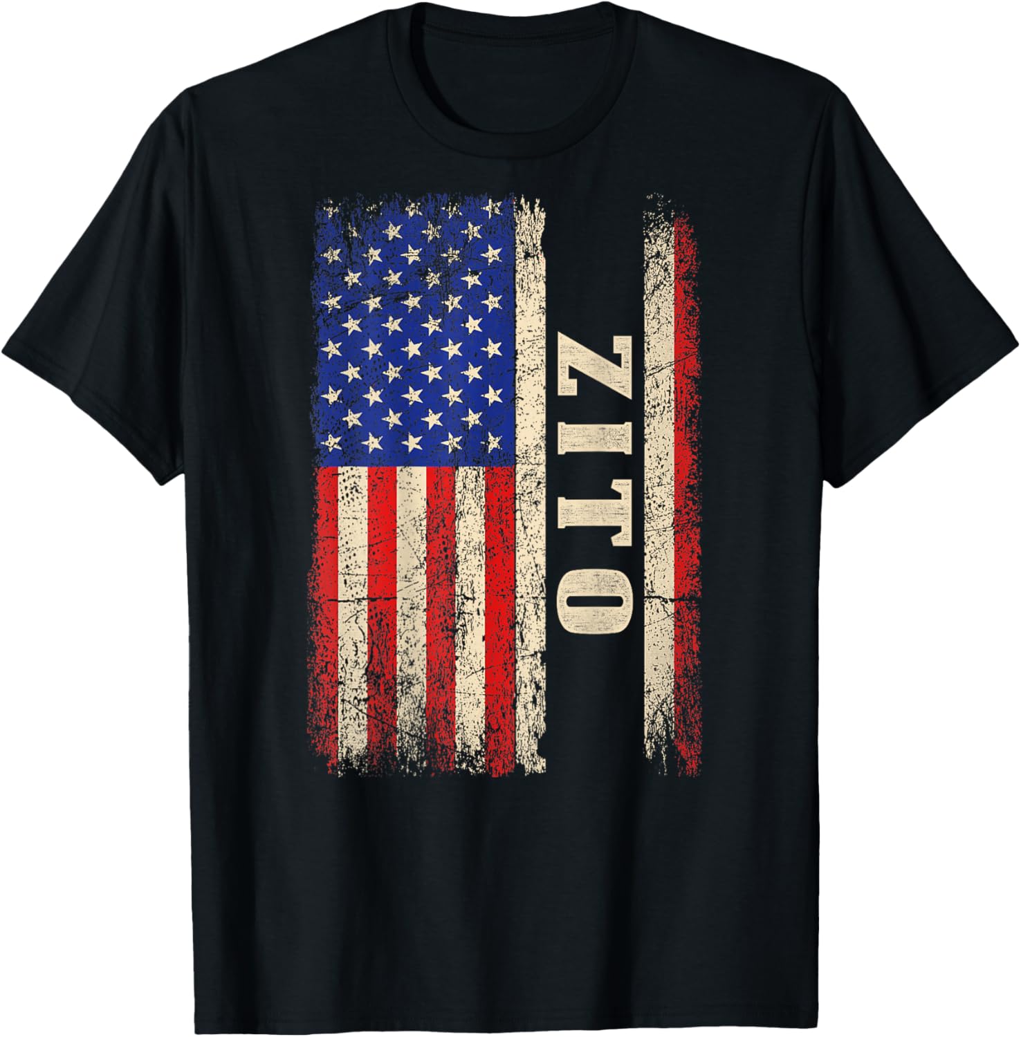 Zito Last Name - Zito Name American Flag (Back) T-Shirt - T-Shirt | Black