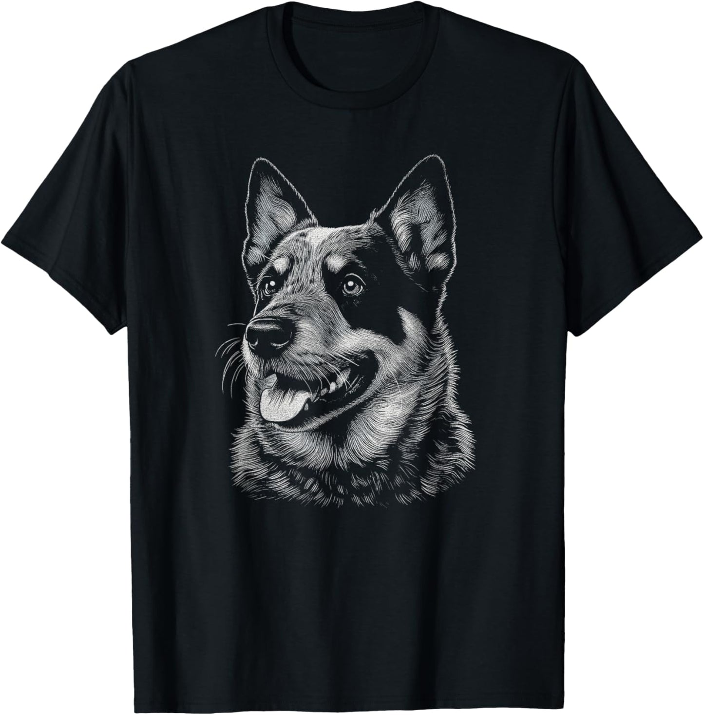 Australian Cattle Dog Blue Heeler Art and Men T-Shirt - T-Shirt | Black