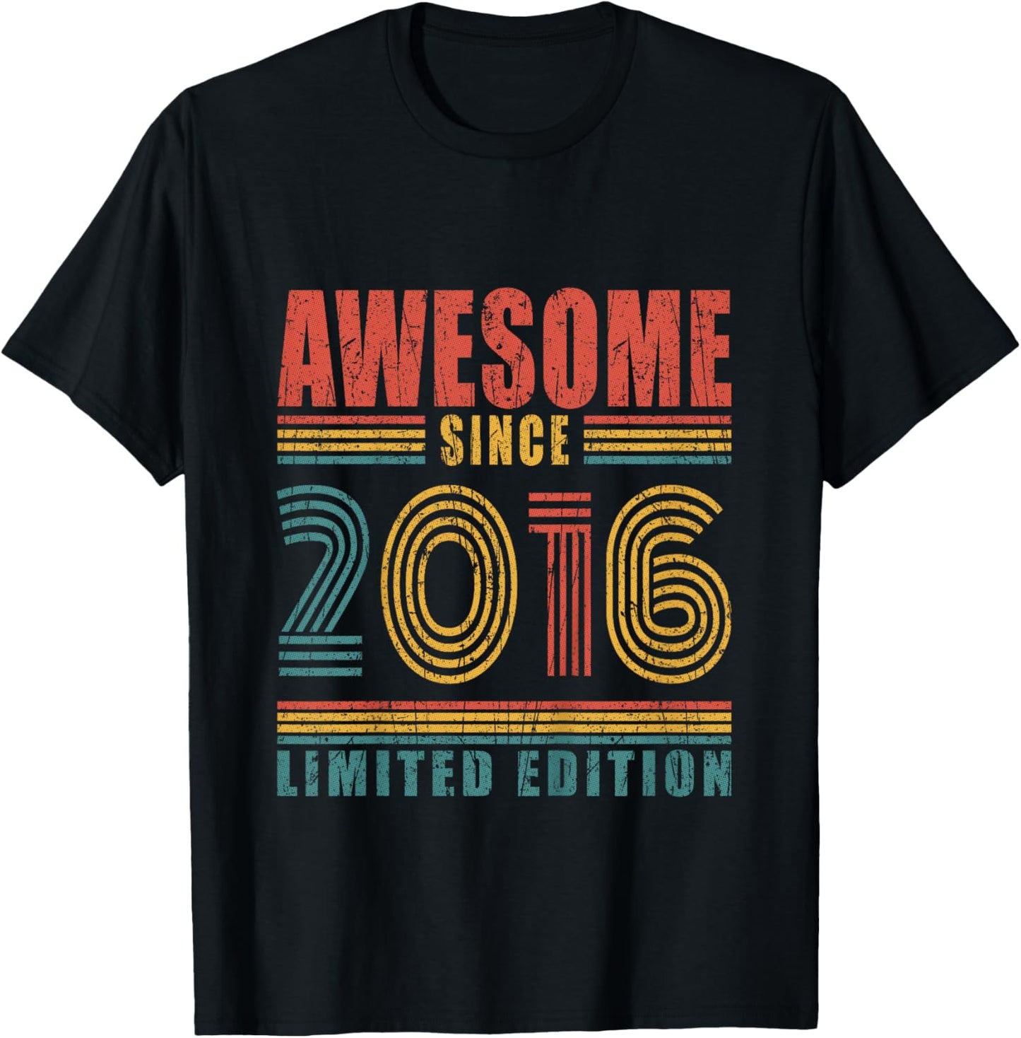 Kids 10th Birthday Awesome Since 2016 Vintage 10 Birthday T-Shirt - T-Shirt | Black