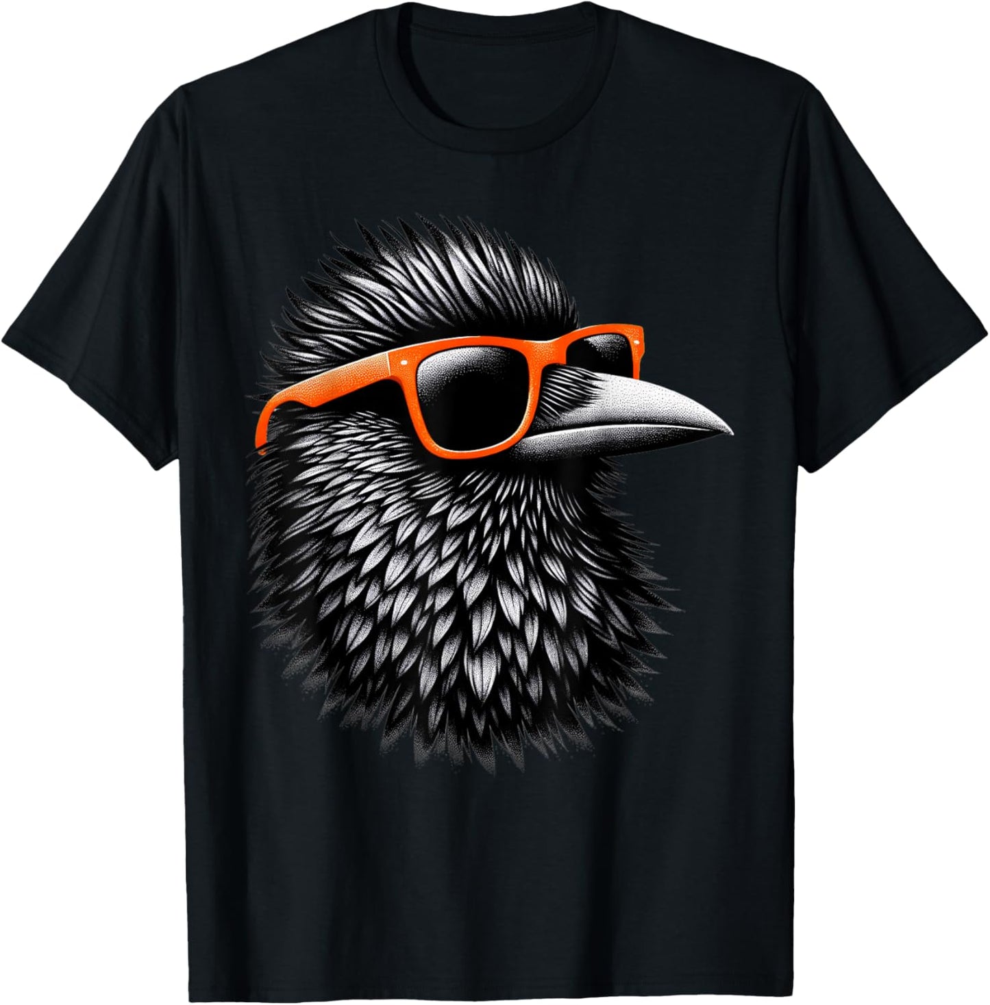 Cool Grackle Bird Wearing Sunglasses Graphic Art T-Shirt - T-Shirt | Black