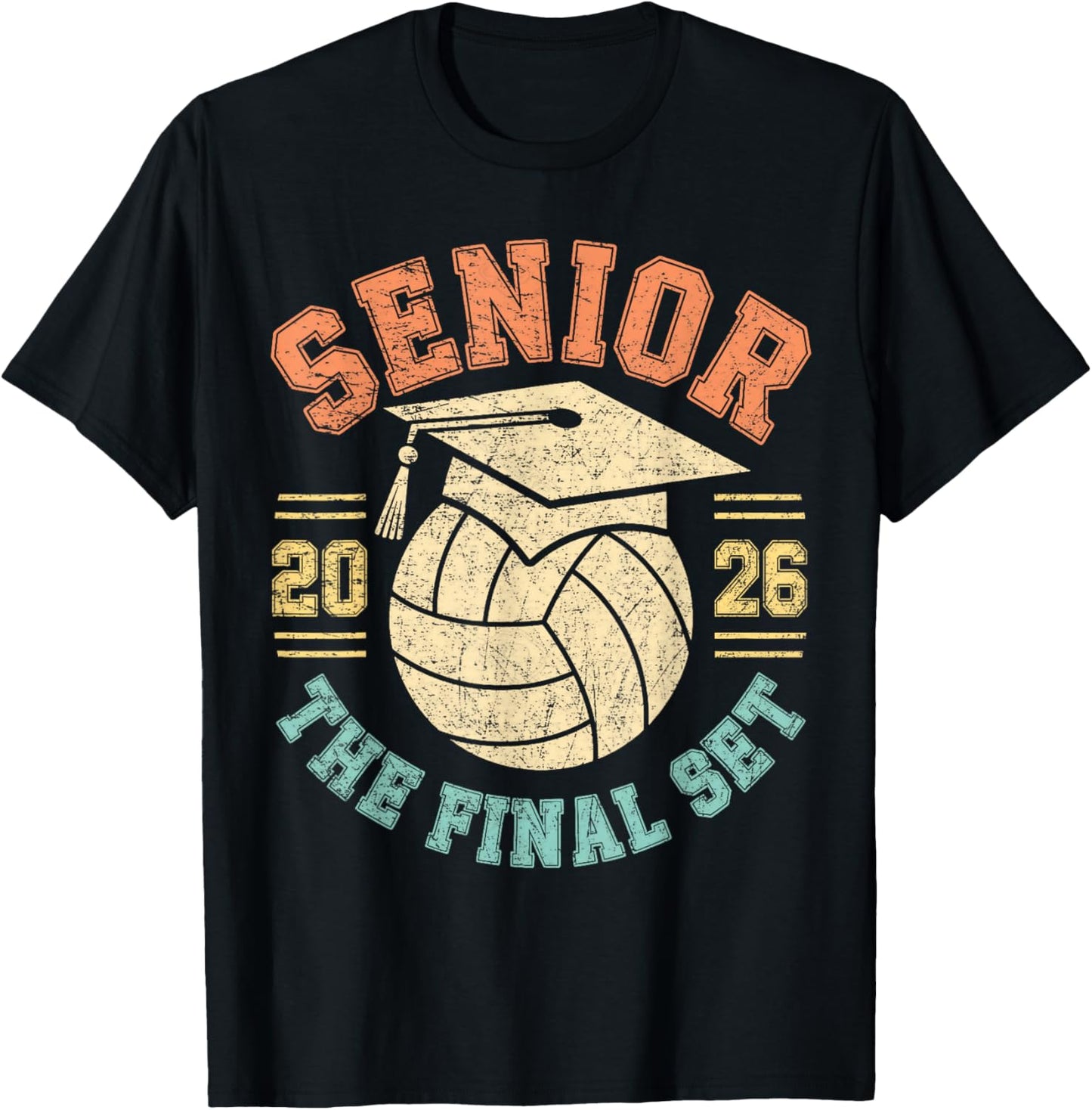 Class of 2026 Senior Volleyball The Final Set Graduation T-Shirt - T-Shirt | Black