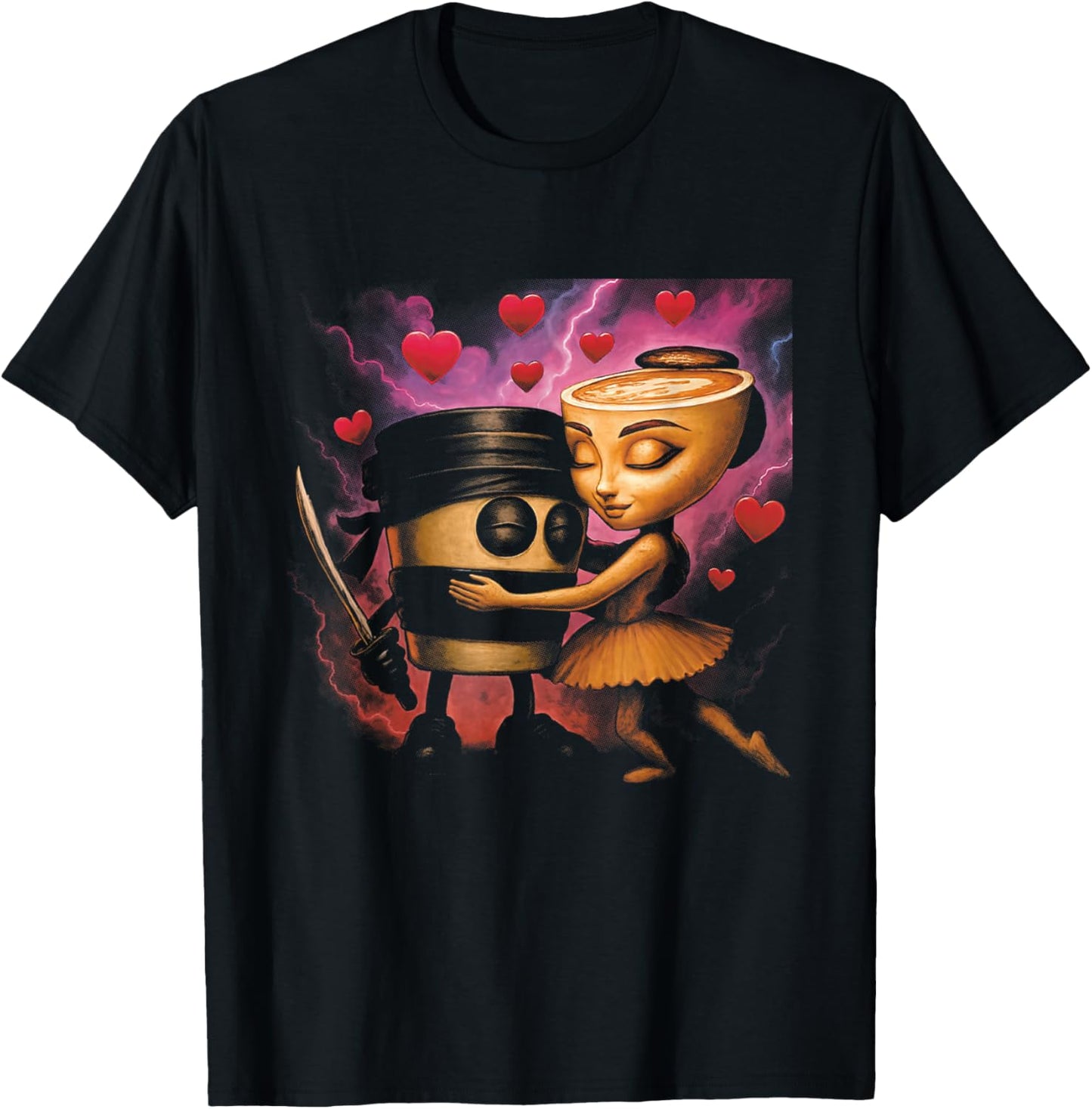 Italian Brainrot Ballerina Cappuccina Cappuccino Assassino T-Shirt - T-Shirt | Black