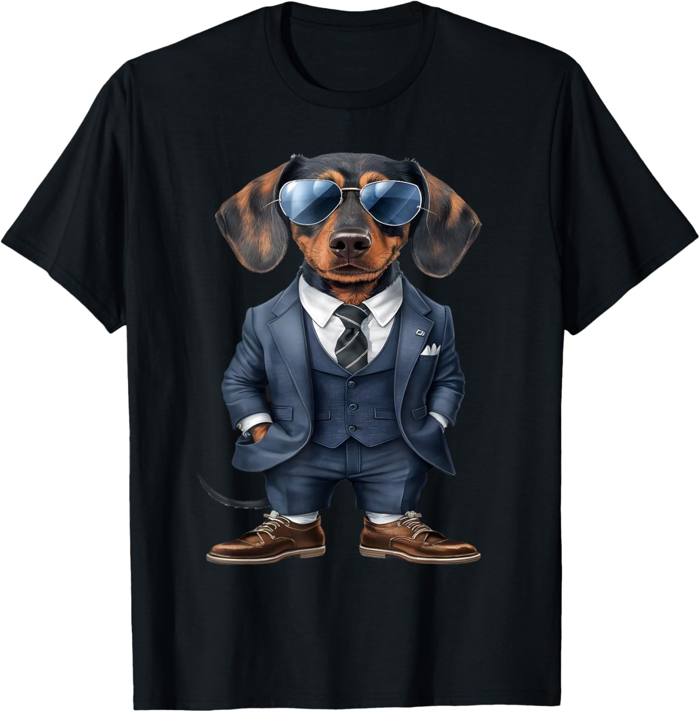 Dachshund Suit T-Shirt - T-Shirt | Black