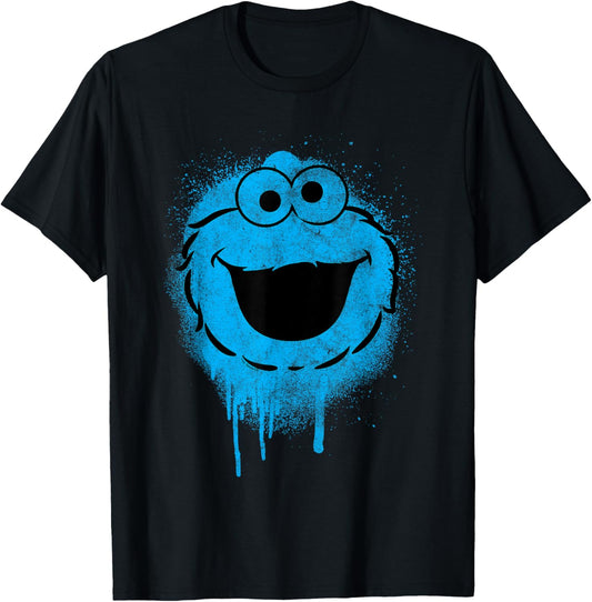 Sesame Street Cookie Monster Graffiti Face Halloween Costume T-Shirt - T-Shirt | Black