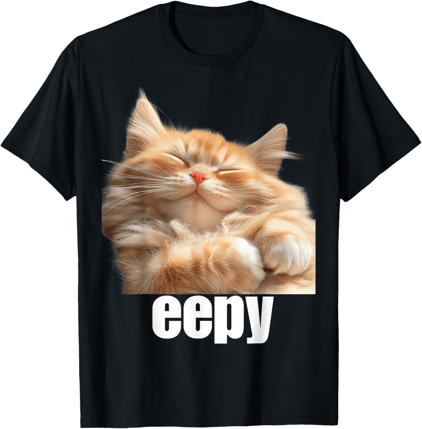 Eepy Cat, Silly Sleepy Cat Meme Cute fluffy cat lovers Women Girls Kids T-Shirt - T-Shirt | Black