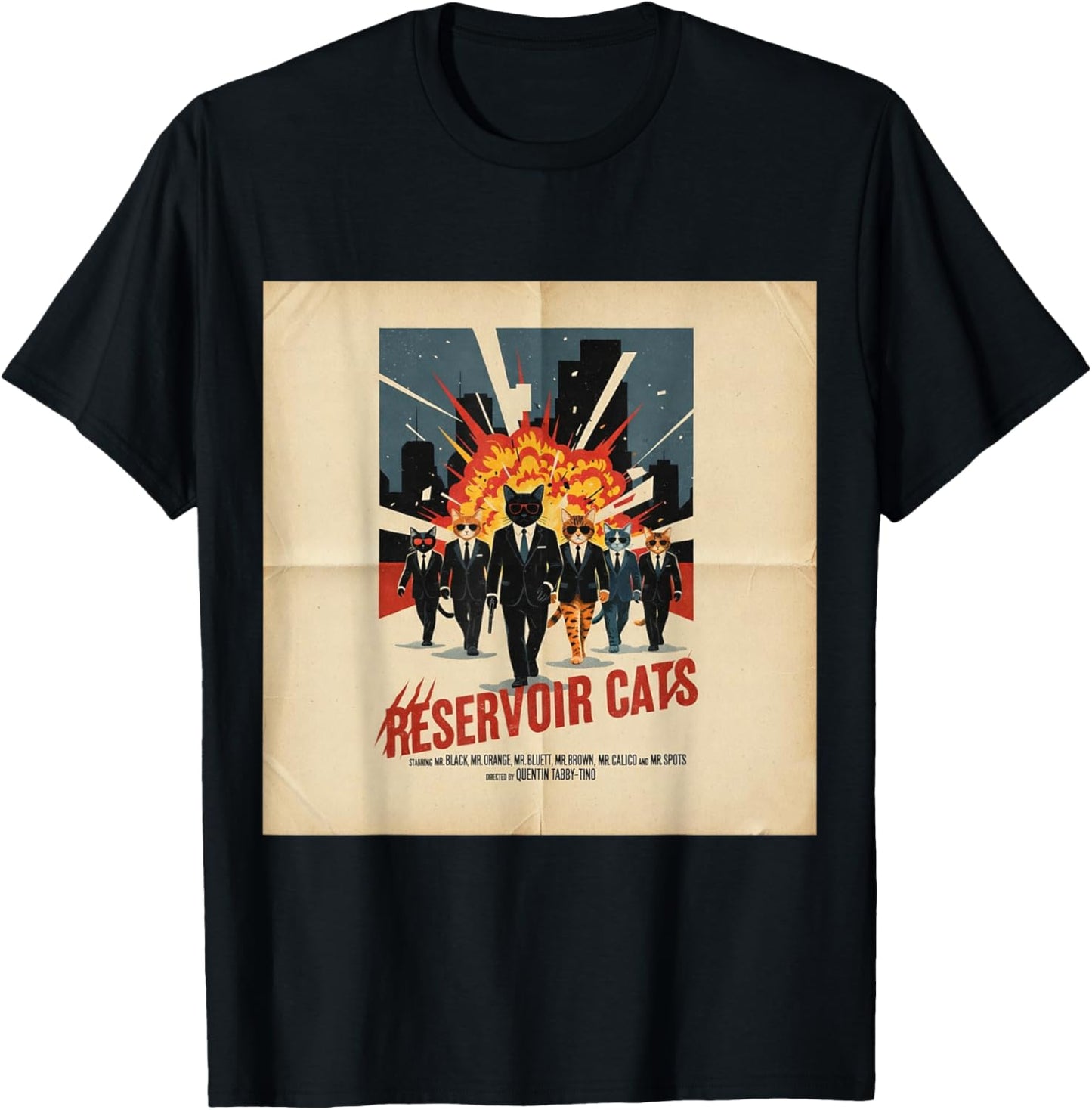 Funny Cat Reservoir Cats T-Shirt - T-Shirt | Black