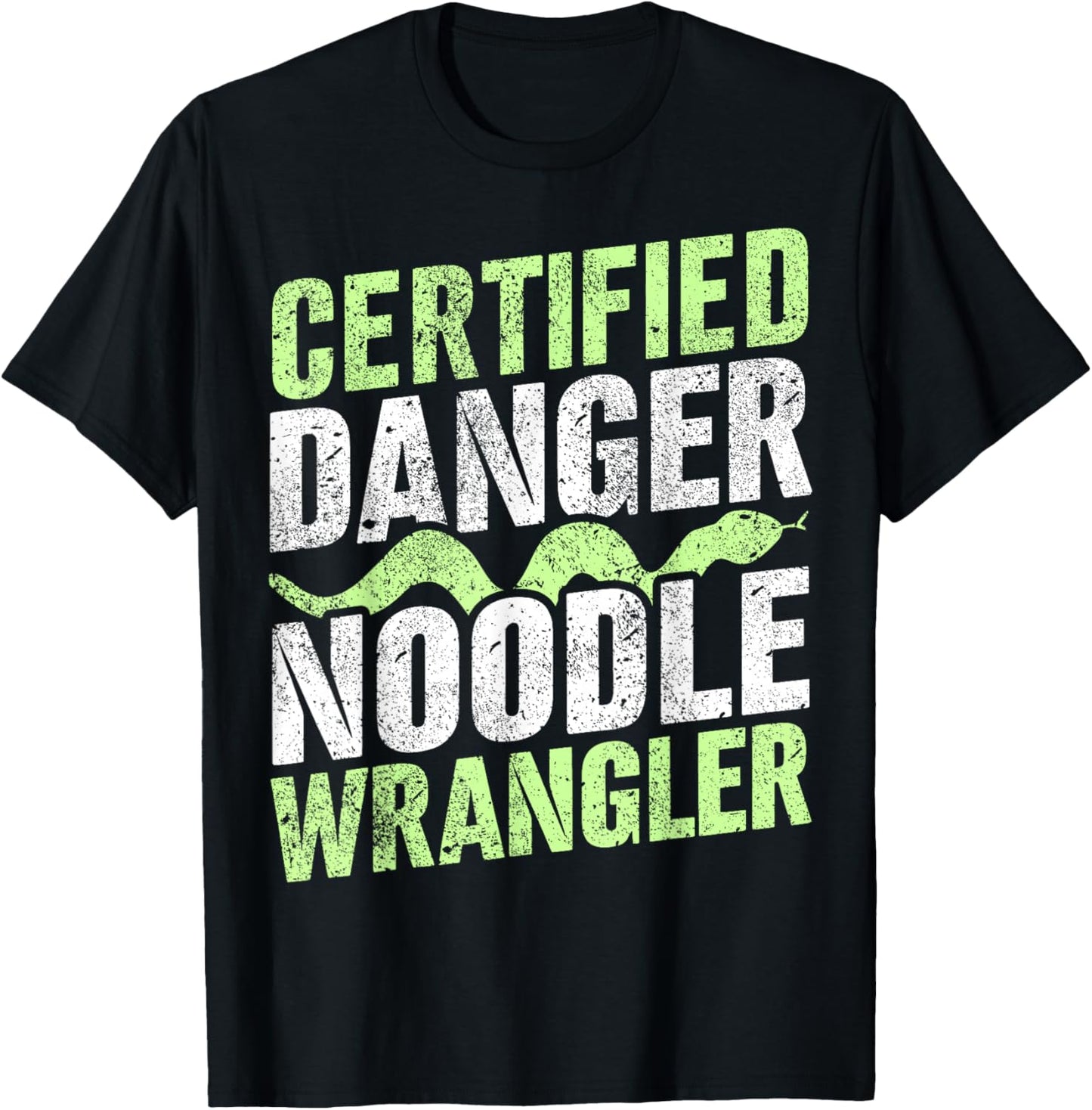 Certified Snake Handler I Snake Danger Noodle I Snake T-Shirt - T-Shirt | Black