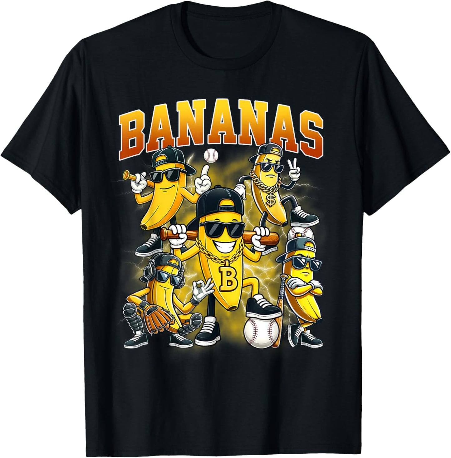 Funny Banana Lovers Bootleg Bananas Men Women Boys Kids T-Shirt - T-Shirt | Black