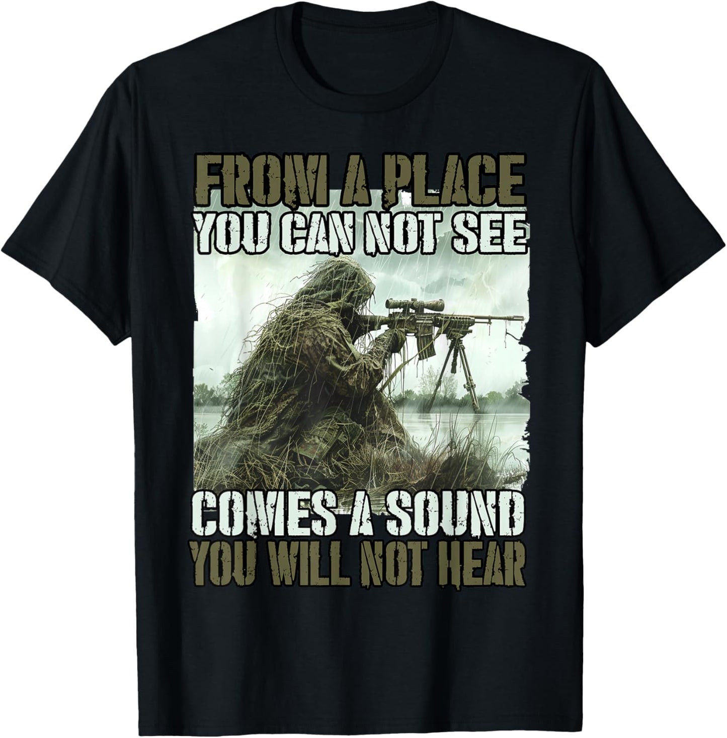 Bundeswehr sniper T ghillie camouflage suit KSK soldiers T-Shirt - T-Shirt | Black