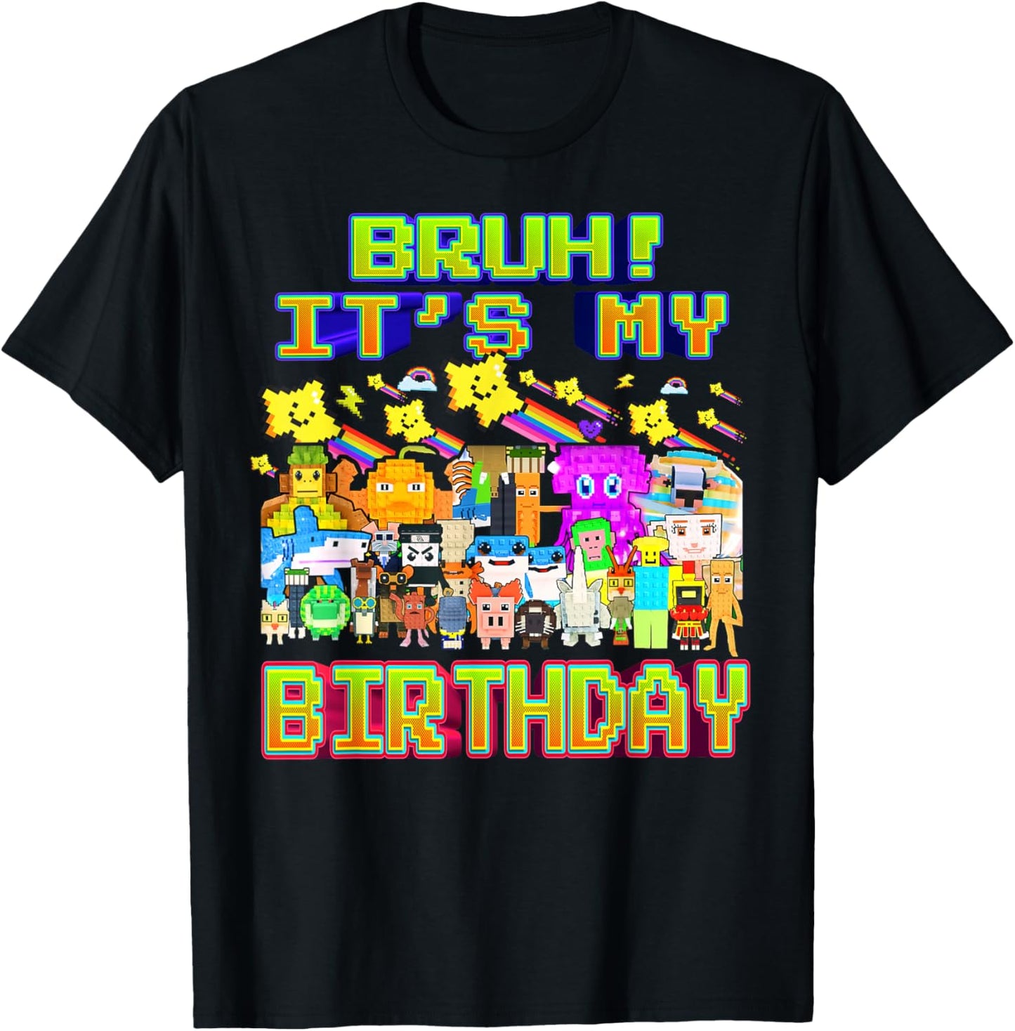 Bruh It's My Birthday Funny Brainrot for Boys Kids Teens T-Shirt - T-Shirt | Black