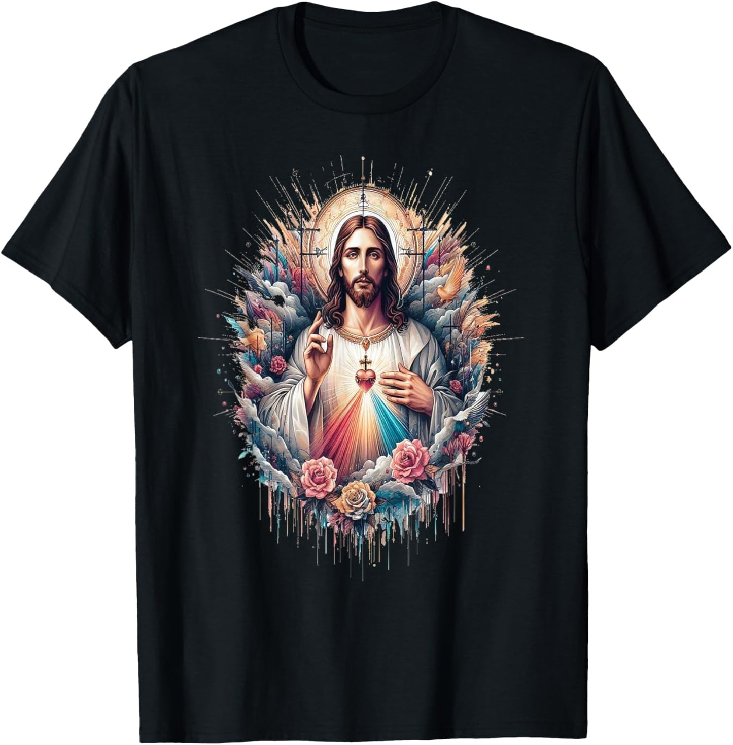 Jesus I Trust In You Divine Mercy Catholic T-Shirt - T-Shirt | Black