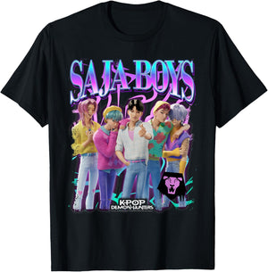 Kpop Demon Hunters Saja Boys Bootleg Officially Licensed T-Shirt - T-Shirt | Black