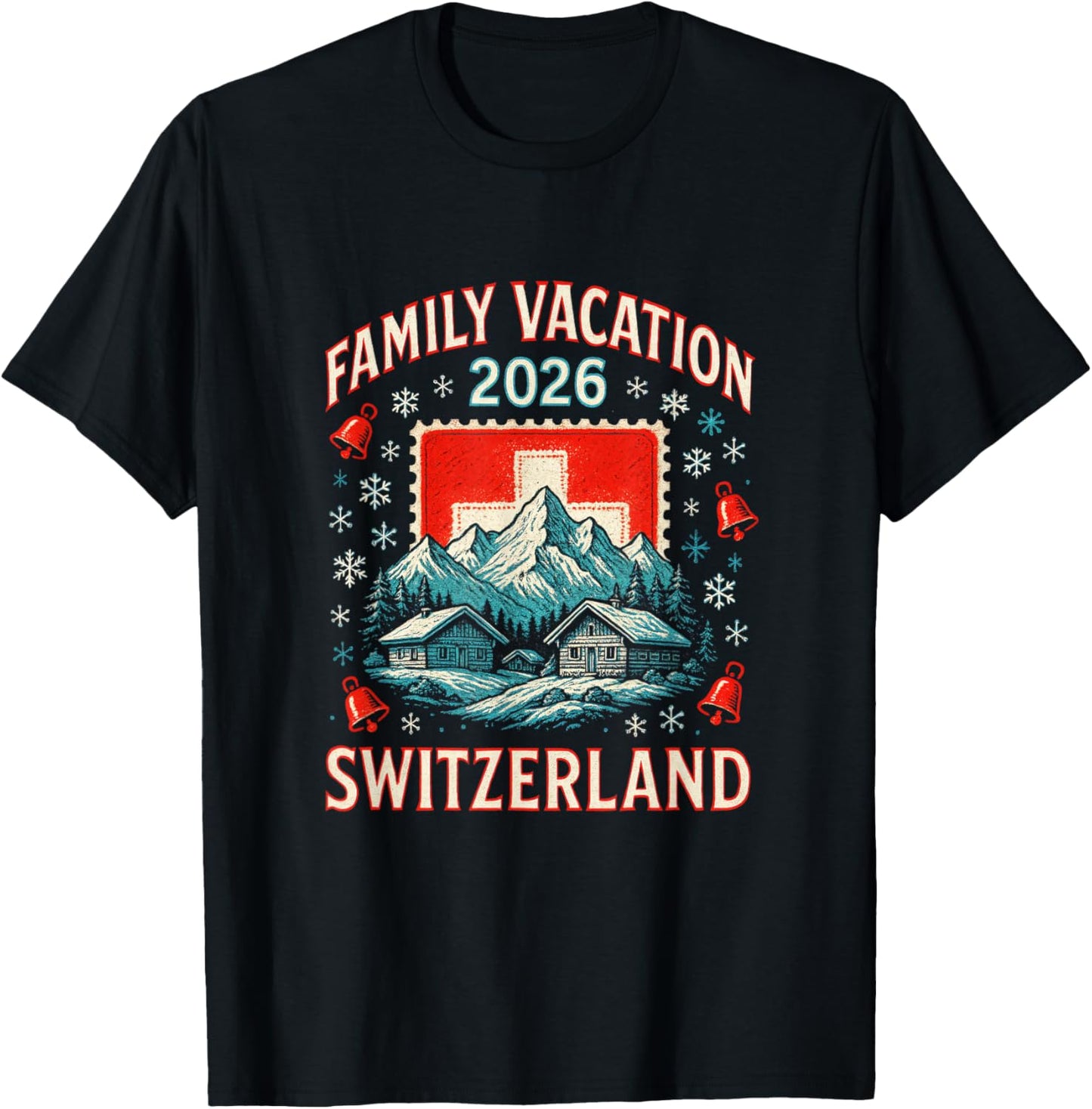 Family Vacation 2026 - Switzerland Mountain Travel T-Shirt - T-Shirt | Black