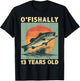 Ofishally 13 Years Old 2011 Fishing Fisherman 13th Birthday T-Shirt - T-Shirt | Black