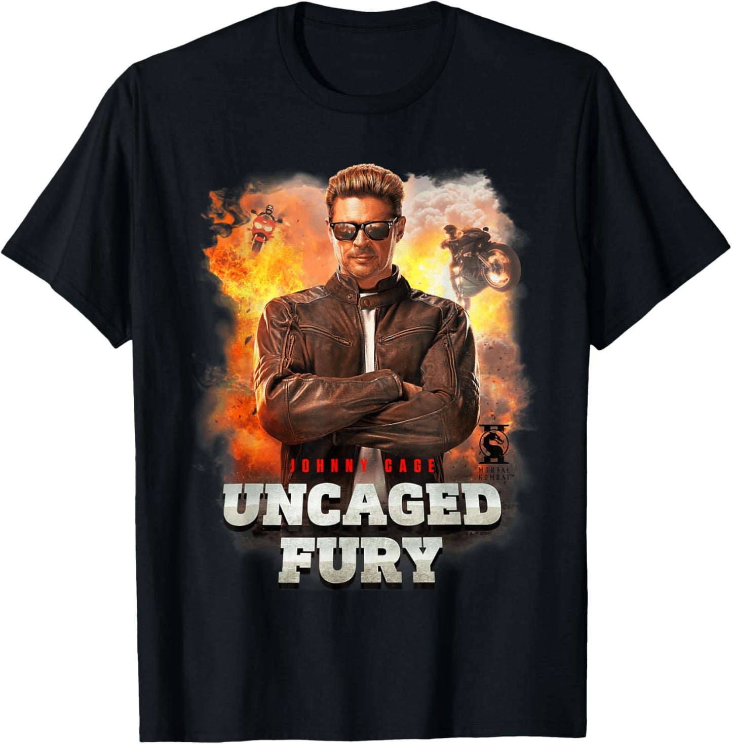 Mortal Kombat 2 Johnny Cage Uncaged Fury T-Shirt - T-Shirt | Black