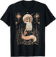 Mystic Moon and Moonphase Fox Mystical Flowers Aesthetic T-Shirt - T-Shirt | Black