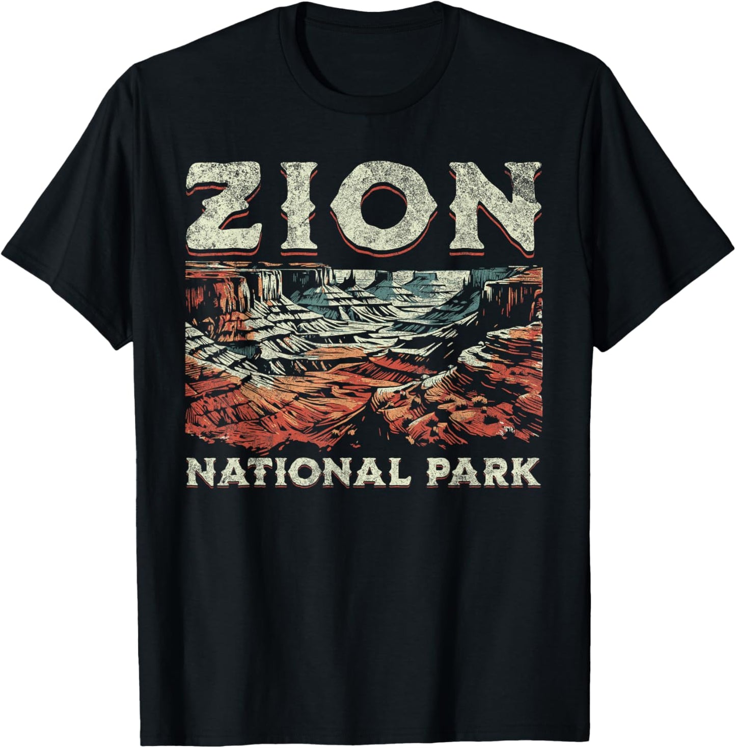 Zion National Park , Small, Grey T-Shirt - T-Shirt | Black
