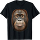 Orangutan Face Jungle Animals Christmas Monkey Holiday Cute T-Shirt - T-Shirt | Black