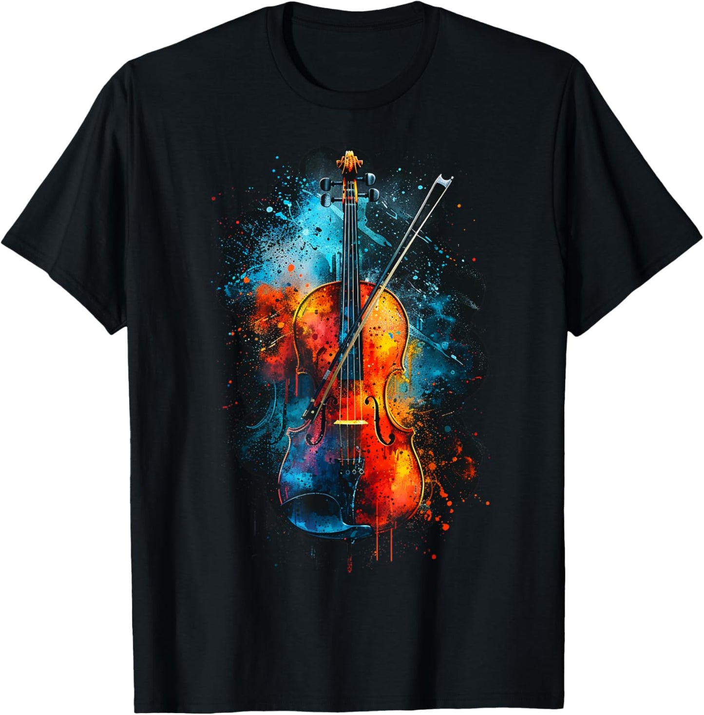 Cool Colorful Viola musician T-Shirt - T-Shirt | Black