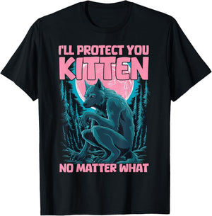 I'll Protect You Kitten No Matter What T-Shirt - T-Shirt | Black