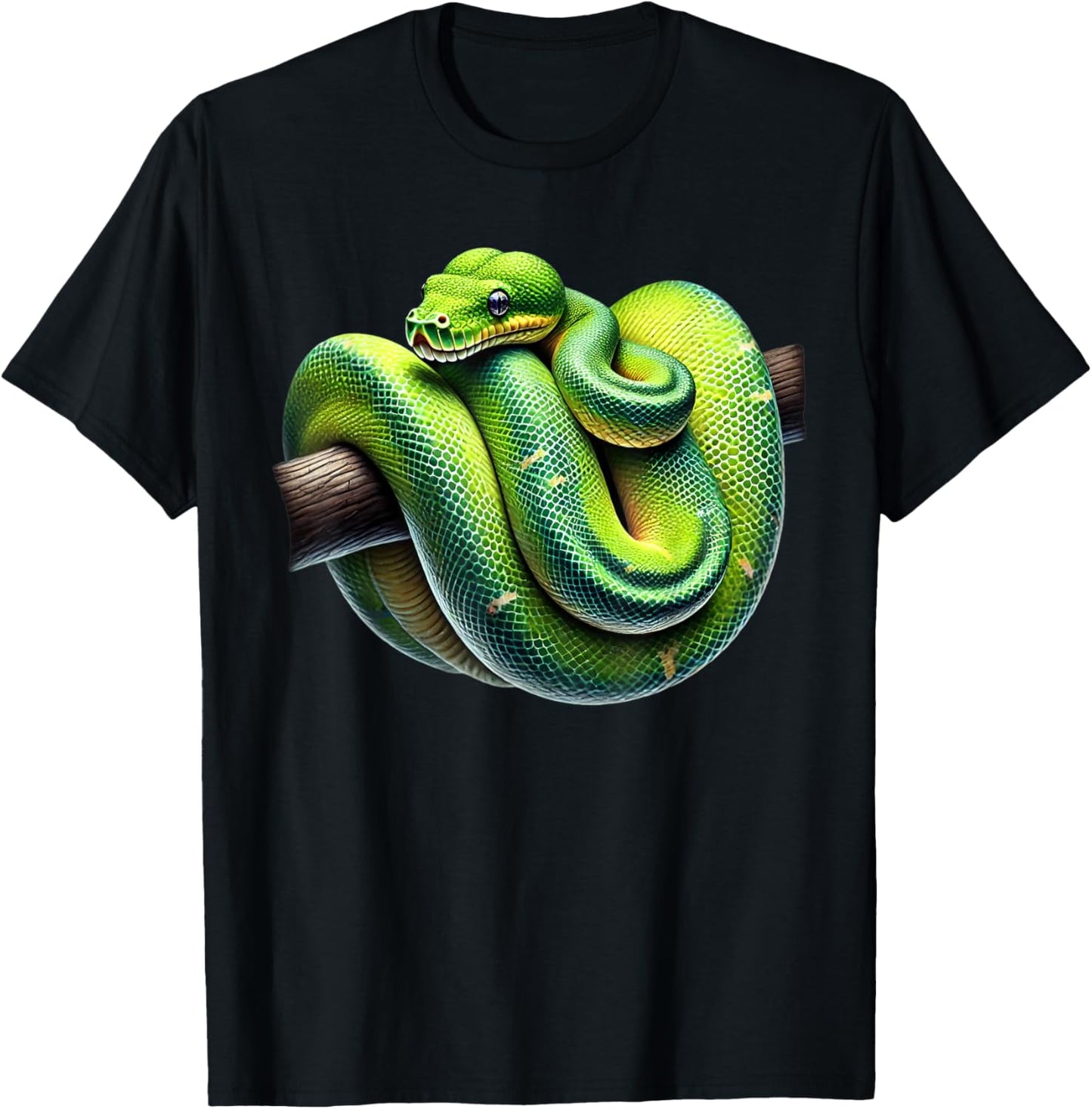Green Tree Python Owner Reptiles for Snake Lover T-Shirt - T-Shirt | Black