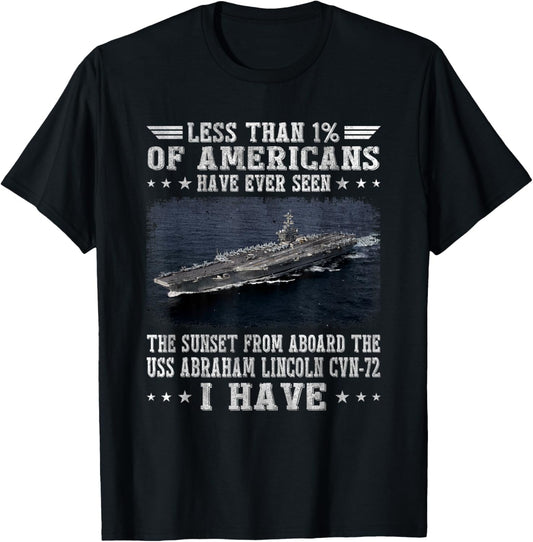 USS Abraham Lincoln CVN-72 Aircraft Carrier Sailor Veteran T-Shirt - T-Shirt | Black