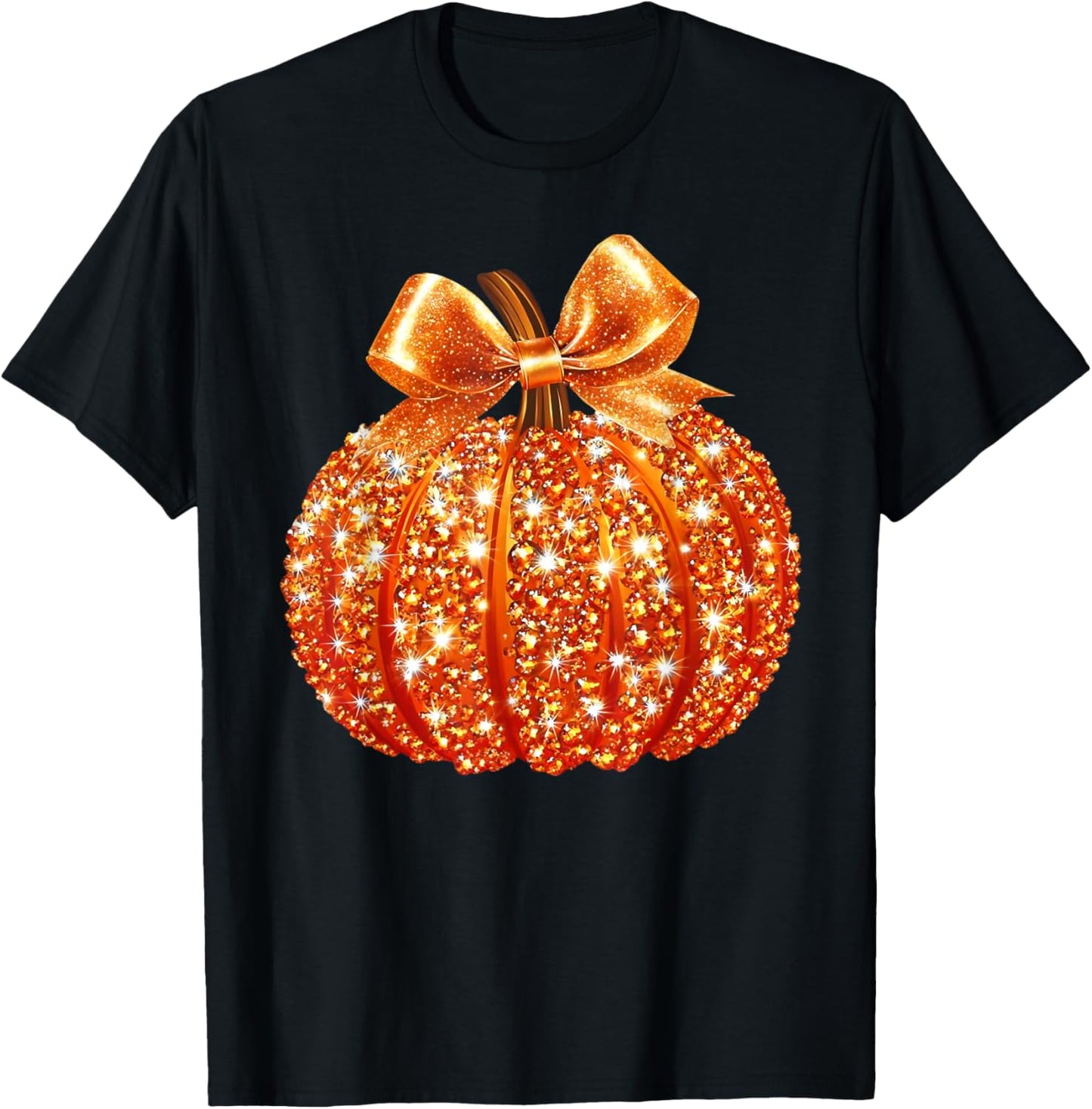 Coquette Bow Pumpkin Season Thanksgiving Autumn Fall Y'all T-Shirt - T-Shirt | Black