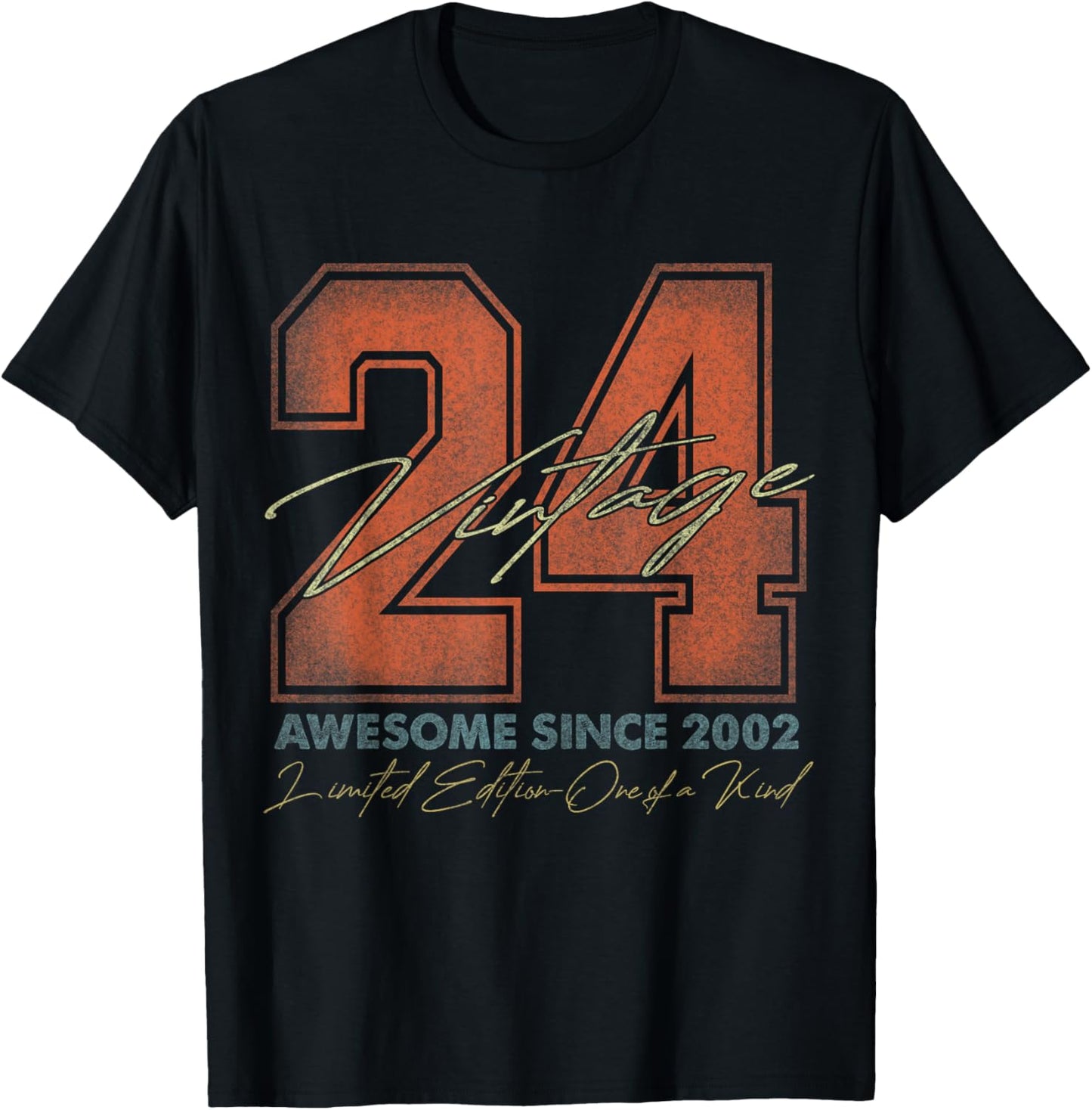 24 Year Old Gifts Vintage 2002 Limited Edition 24th Birthday T-Shirt - T-Shirt | Black
