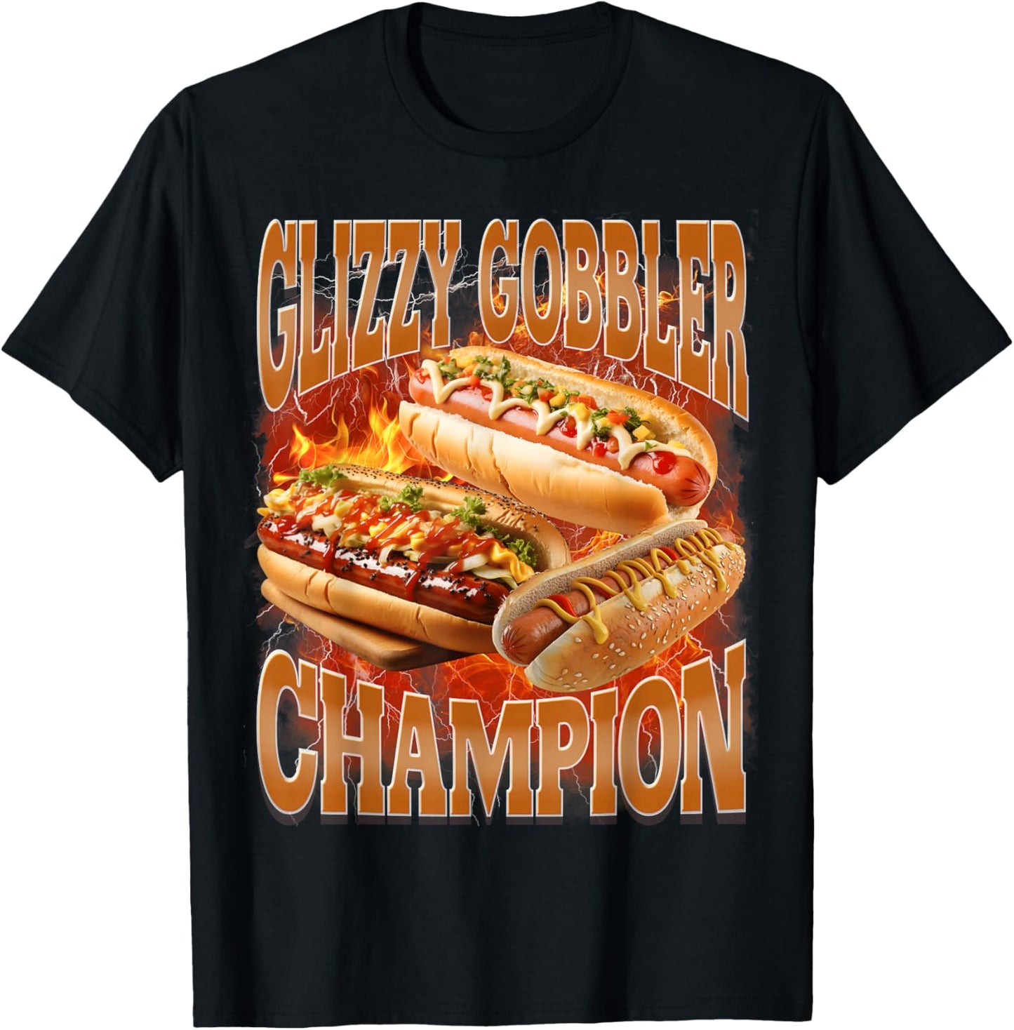 Glizzy Gobbler Funny Hot Dog Bootleg Meme Hotdog T-Shirt - T-Shirt | Black