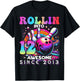 Bowling Party Rollin' 12 Awesome 2013 12th Birthday Girls T-Shirt - T-Shirt | Black