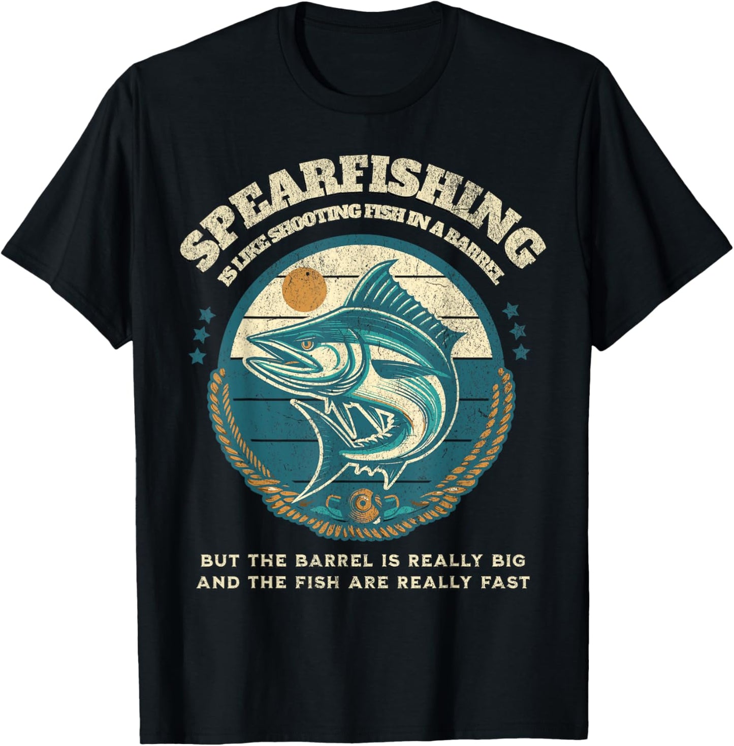 Funny Spearfishing Humor for Spearos, Like Fish in a Barrel T-Shirt - T-Shirt | Black