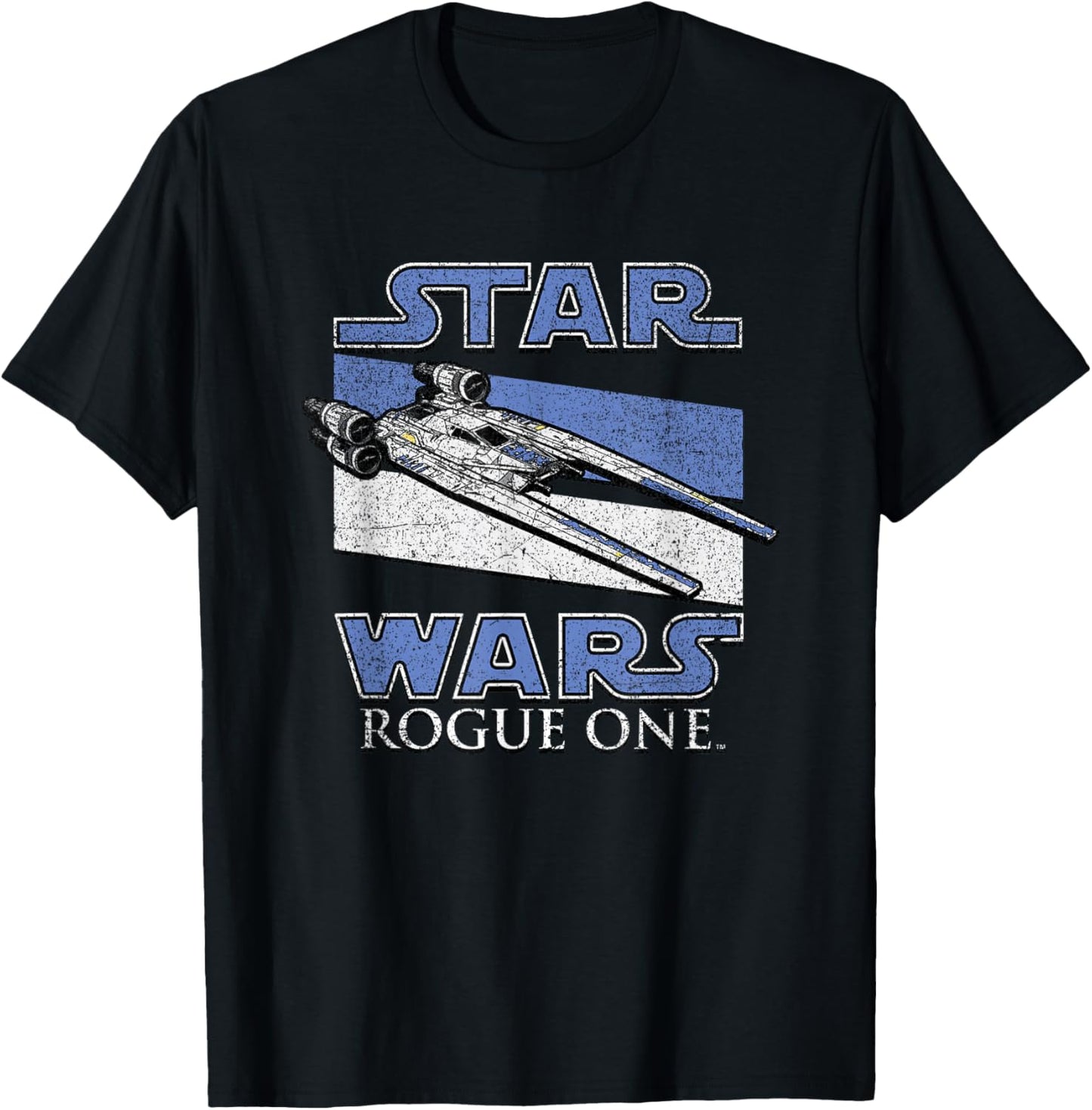Star Wars Rogue One Iconic U-wing Fighter Distressed Poster T-Shirt - T-Shirt | Black