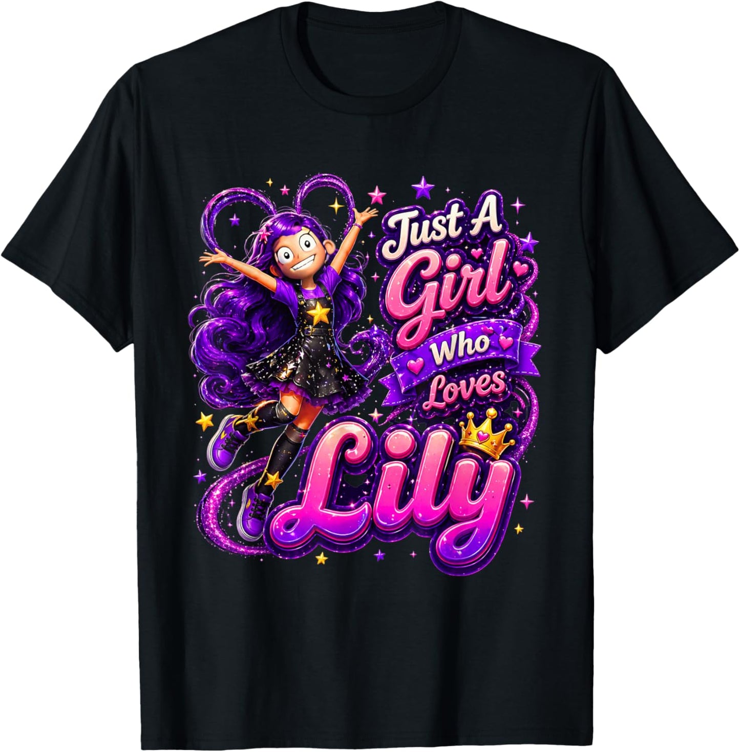 Just A Girl Who Loves Lily T-Shirt - T-Shirt | Black